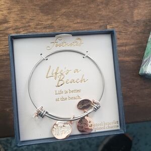 Life's a Beach Silver and Rose Gold Bracelet